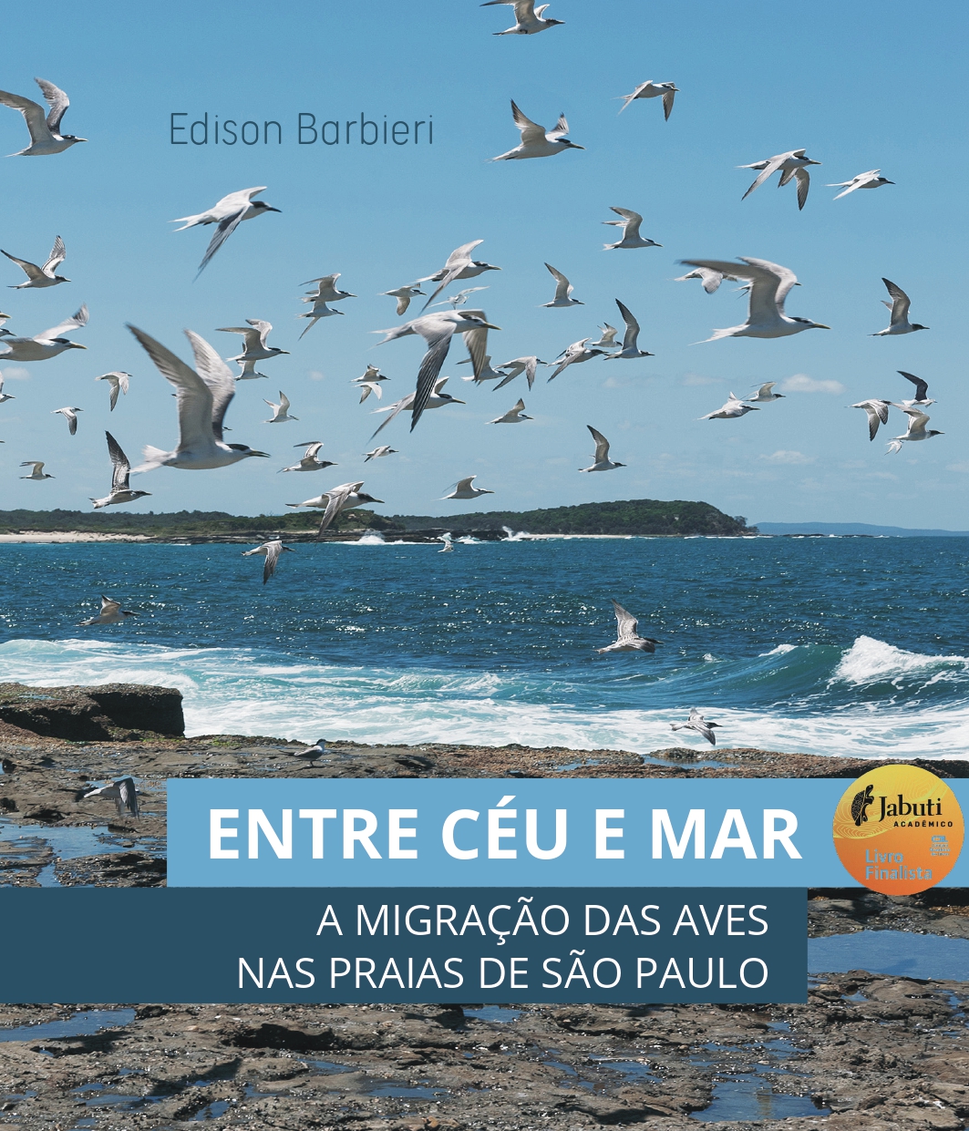 Capa do e-book "Entre céu e mar - A migração das aves nas praias de São Paulo"