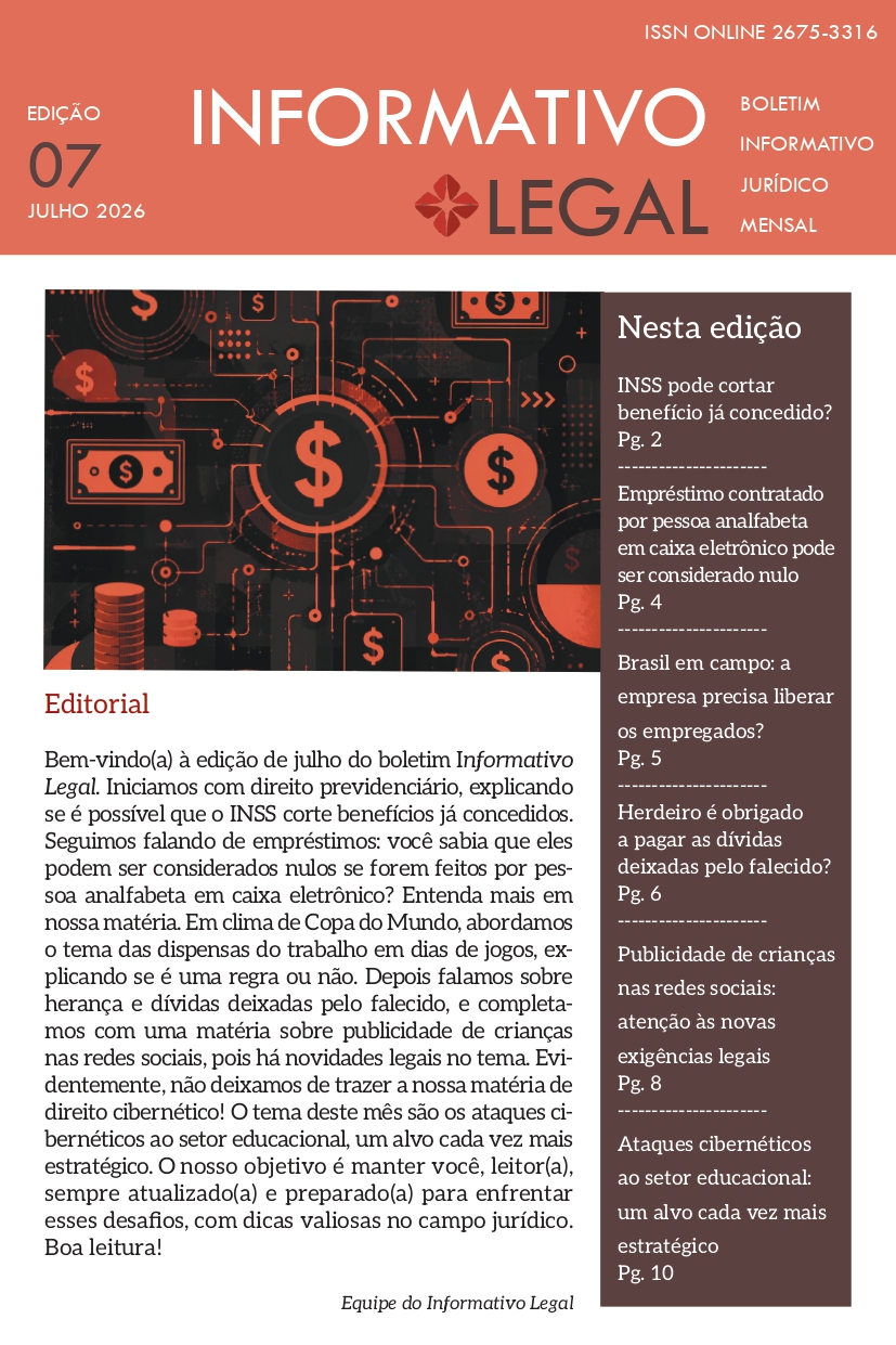Capa do "Informativo Legal - julho 2026"