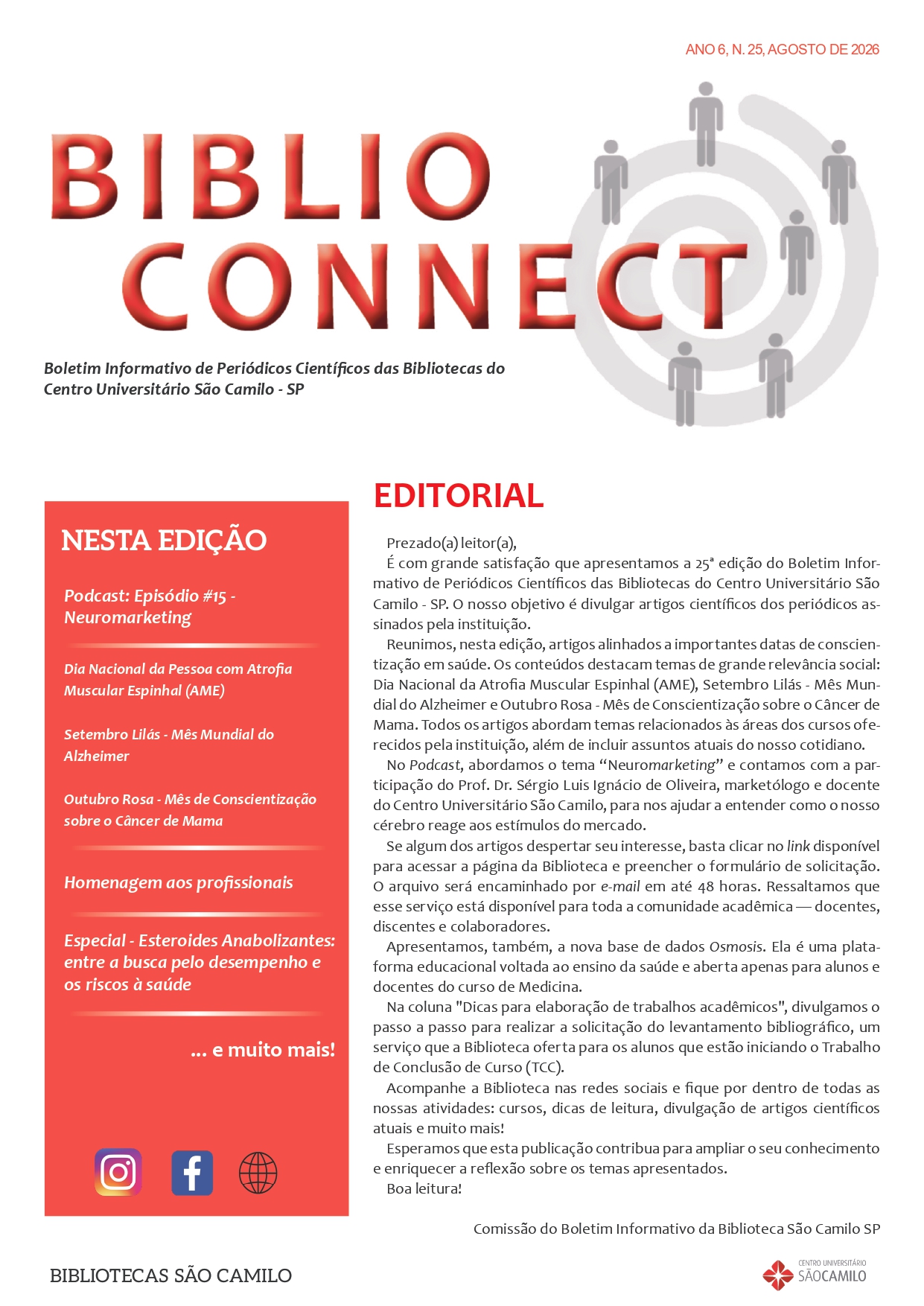 Capa do "Biblio Connect agosto 2026"