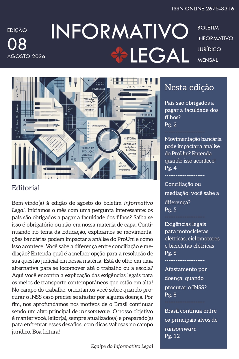 Capa do "Informativo Legal - agosto 2026"
